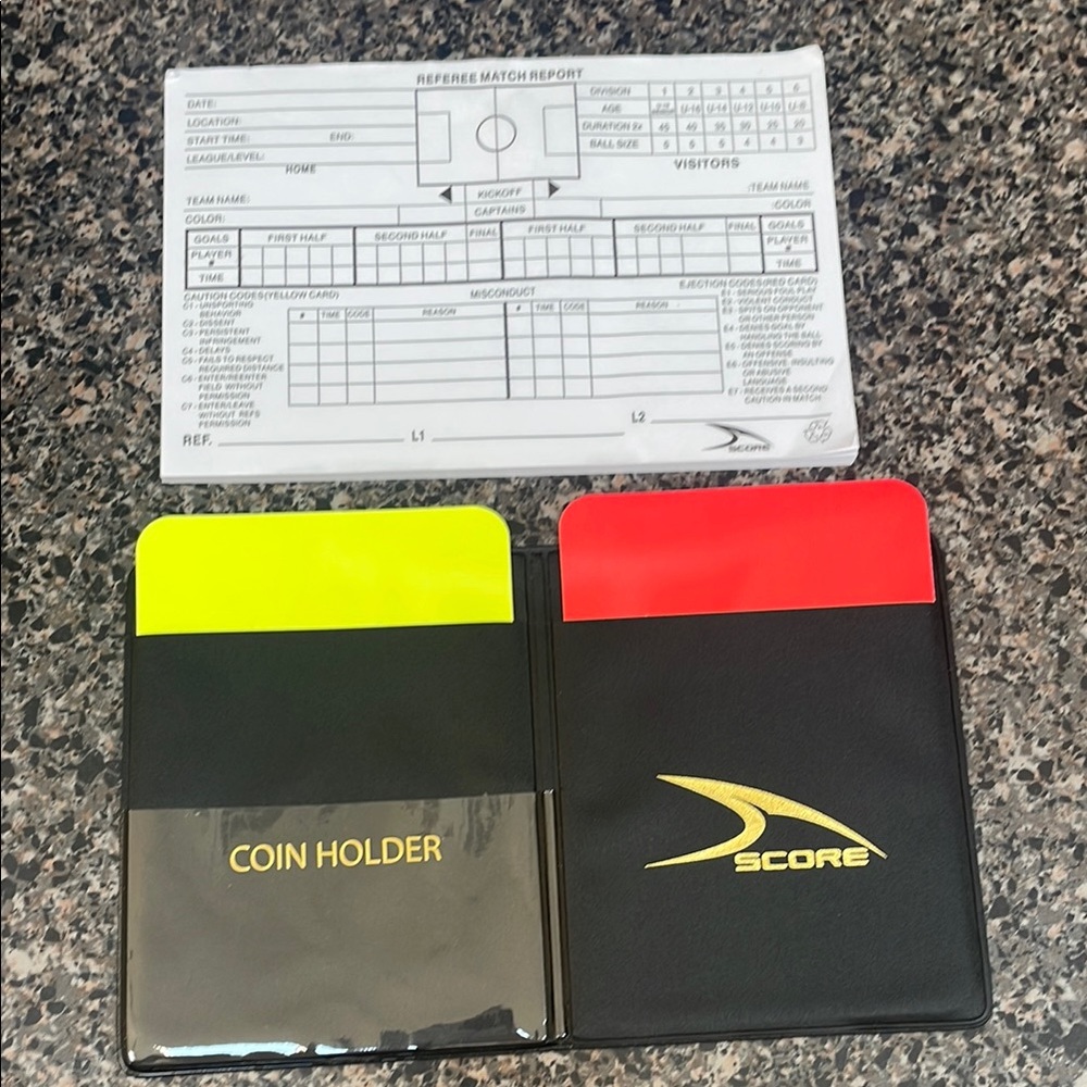 Score Referee Wallet with Red and Yellow Cards